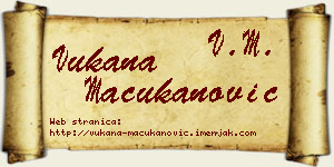 Vukana Mačukanović vizit kartica